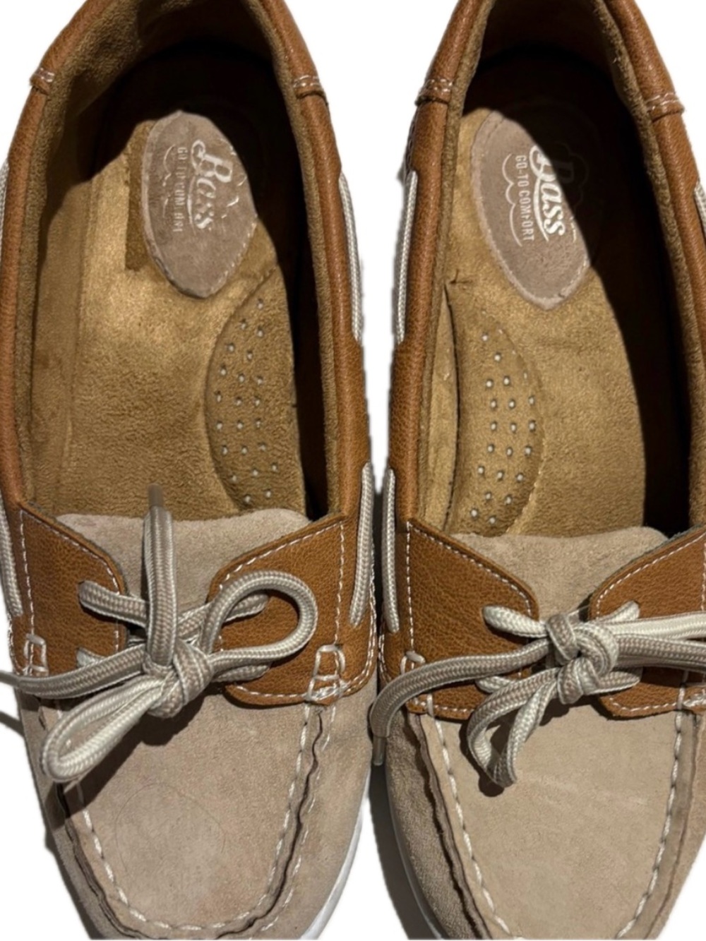 G.H. Bass Go To Comfort Women’s Boat Shoes Tan Brown Suede Leather Loafers 7.5